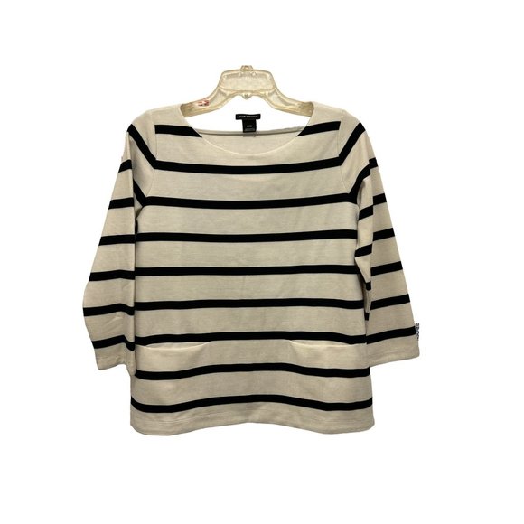 Club Monaco Sweaters - Women's Med Club Monaco Striped Crewneck Sweater Pockets